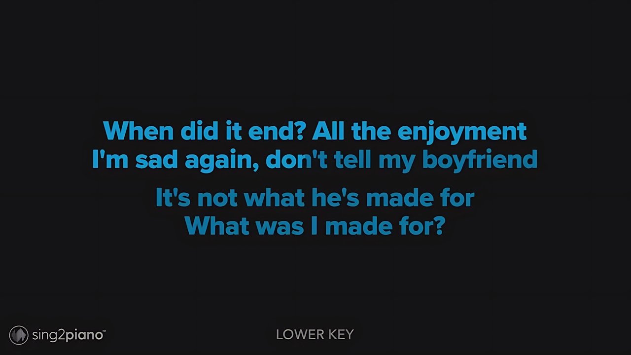 Billie Eilish - What Was I Made For? Piano Karaoke
