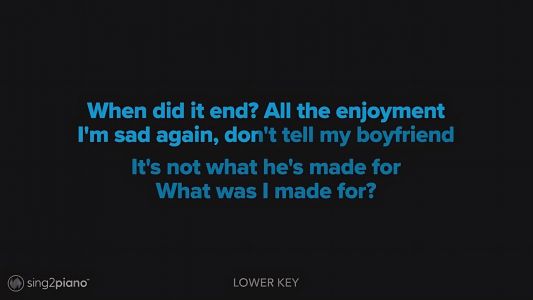 Billie Eilish - What Was I Made For? Piano Karaoke